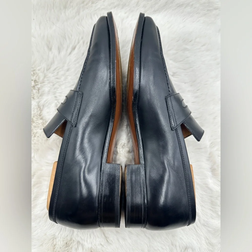 Gravati Black Leather Penny Loafers‎ Italy Mens 9.5 D like NEW dress shoes